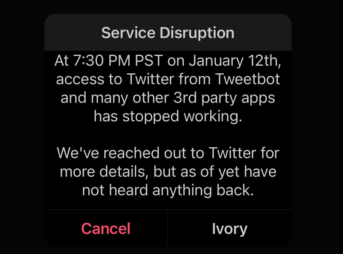 leonzandman's tweet image. It seems “Ivory” is the new “OK” 😀 @tweetbot #apigate