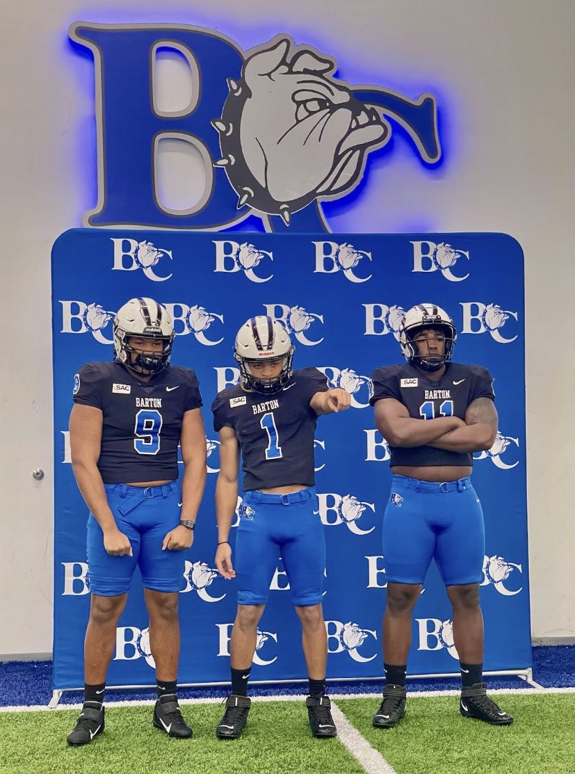 Defensive studs Joshua Hightower, Michael Thompson Jr. and  Jaylen Stancil took a visit to Barton College today. #NextLevelSpartans