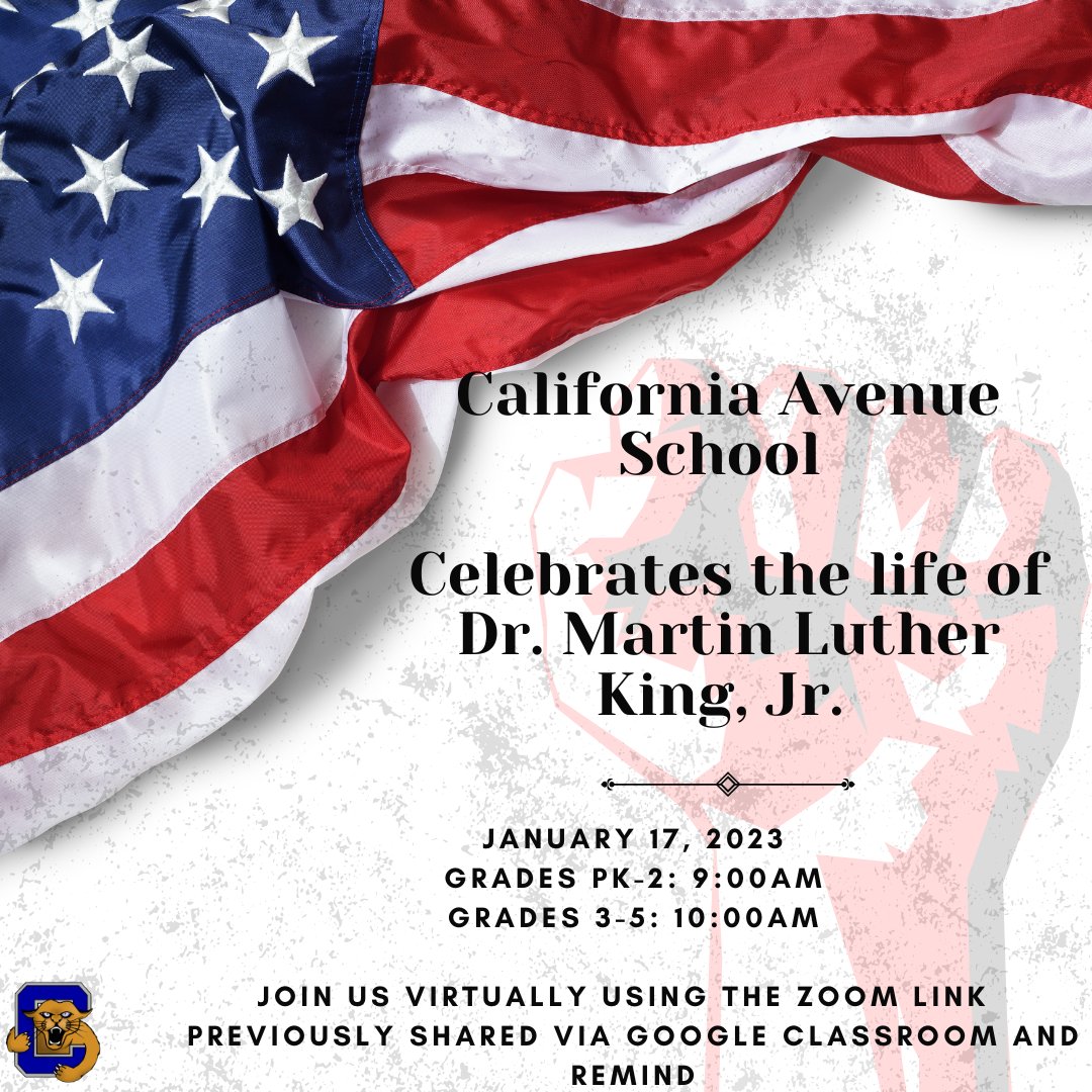 Join us on Tuesday, January 17, 2023, via Zoom as we celebrate the life and legacy of #DrMartinLutherKingJr. #cascougarpride #IHaveADream <a href="/UniondaleUFSD/">UUFSD District</a>