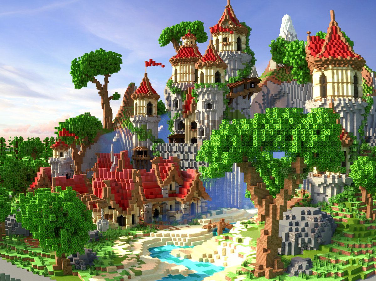 🟥Red Castle🏰 Build by: koxtar#1349 Built on @AliquamCreative Render by: @_InareQ #minecraft #minecraftbuilds #minecraft建築コミュ