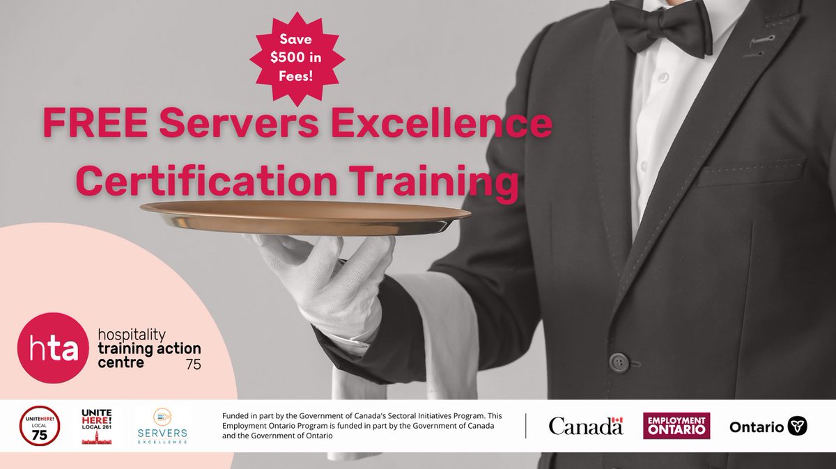 htac75's tweet image. Elevate your service skills and earn more money with our new and FREE 2-Day Servers Excellence Certification Training. Starting Jan 23rd, this program is ideal for new and experienced servers looking to achieve success in their careers. More details: hta75.com/training/serve…