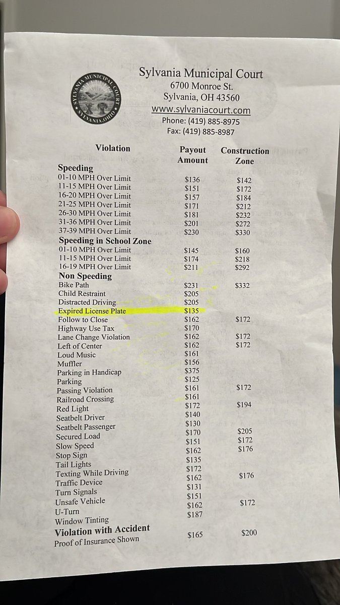 lcervetto's tweet photo. Remember these prices next time you think about speeding or parking in a handicap spot. https://t.co/aKRmSTTY4V