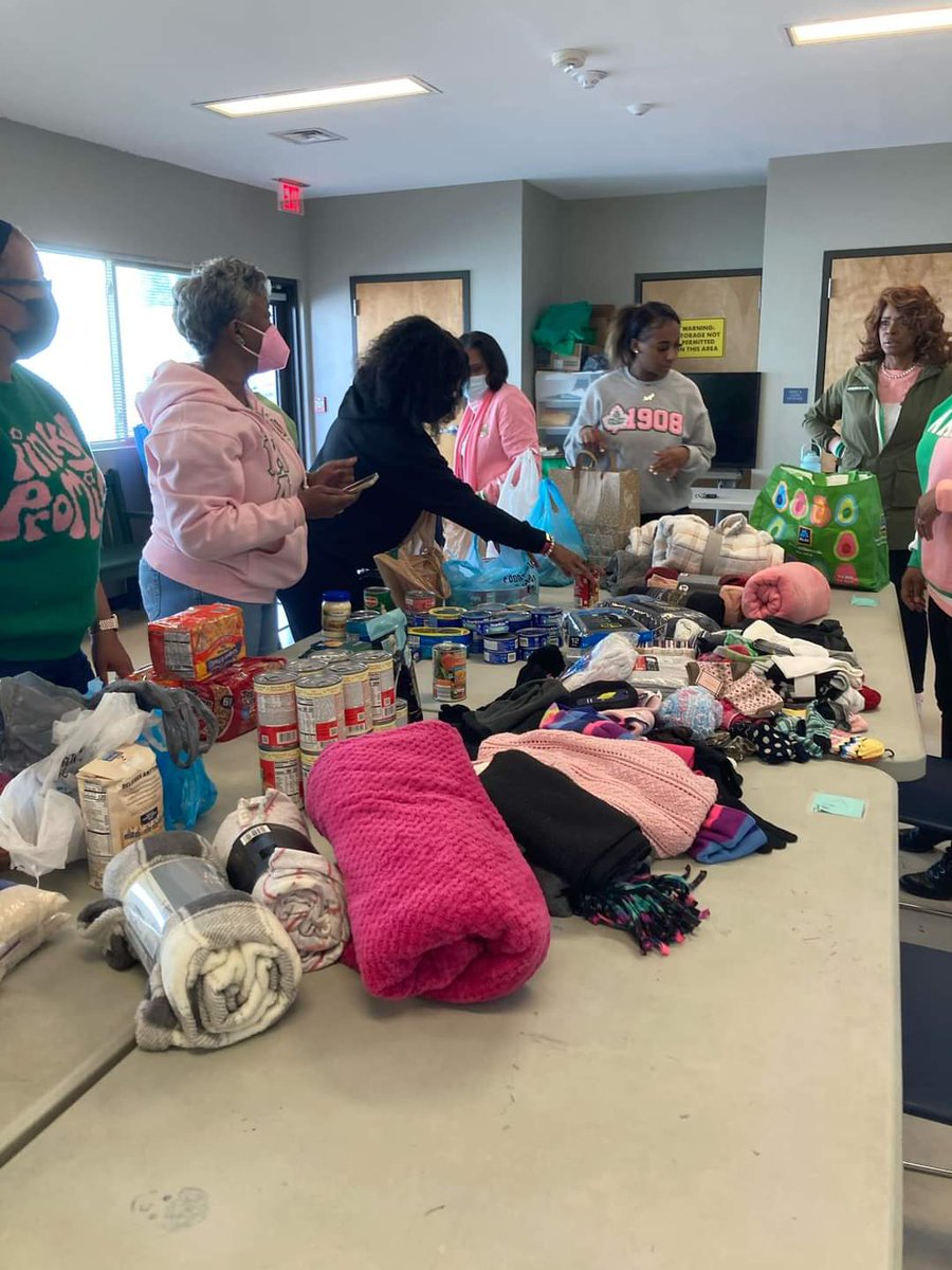 chapelhillaka's tweet photo. On this MLK Day of Service, Mu Omicron Omega and Psi Gamma Omega Chapters partnered for a Food and Warmth Drive in Chapel Hill NC and Hillsborough NC. Items collected will benefit the Interfaith Council and Orange Congregations in Mission! #MARConnects #MuOmicronOmega https://t.co/C3Pr3kKau4