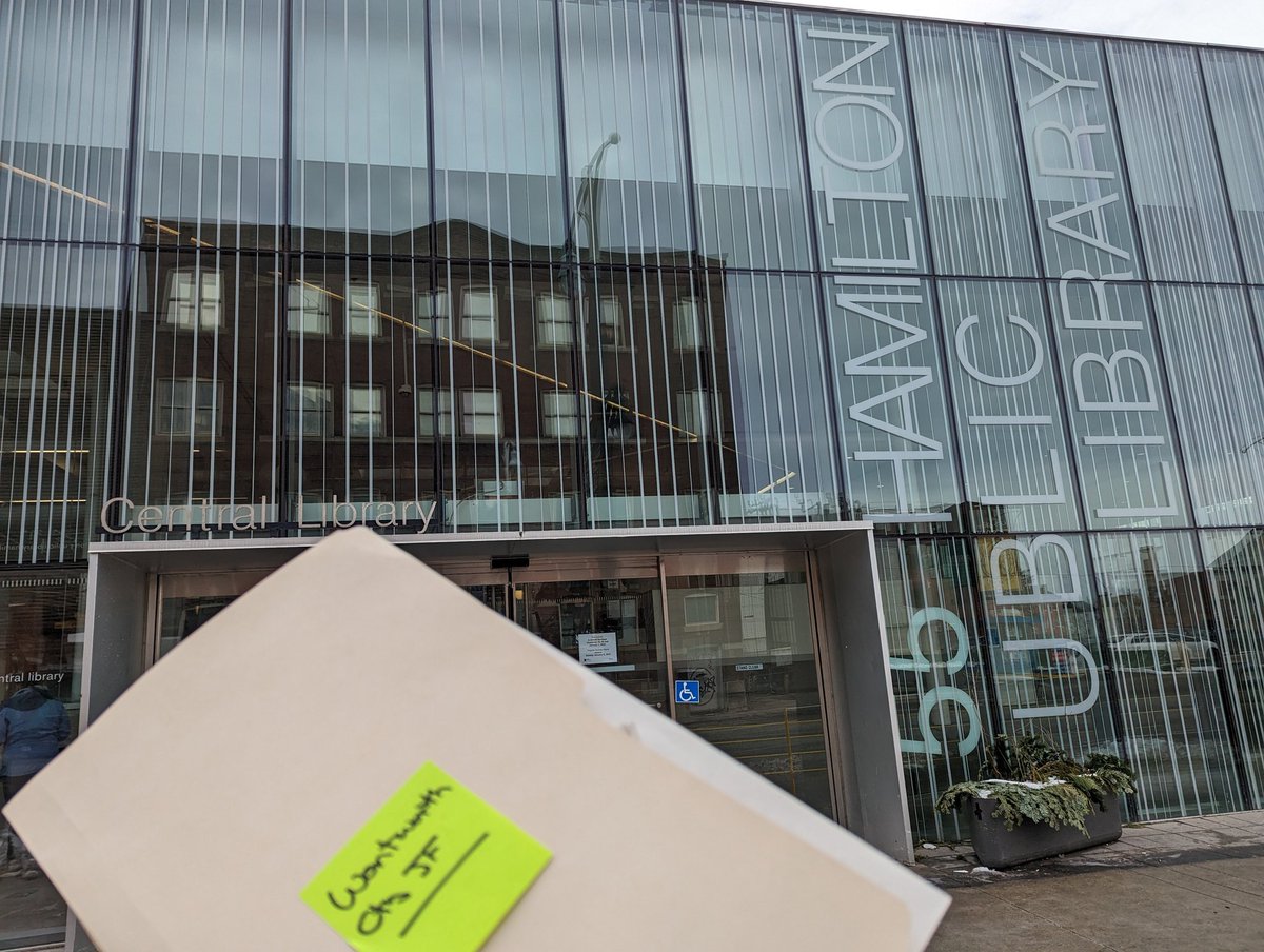 JF_Historian's tweet photo. The area of the former Wentworth County was a tricky one to find a home for the Junior Farmer history in the area. Luckily, the Hamilton Central Library was happy to take the memorabilia I had. It's an impressive library. https://t.co/qxFIHRQ4Gb