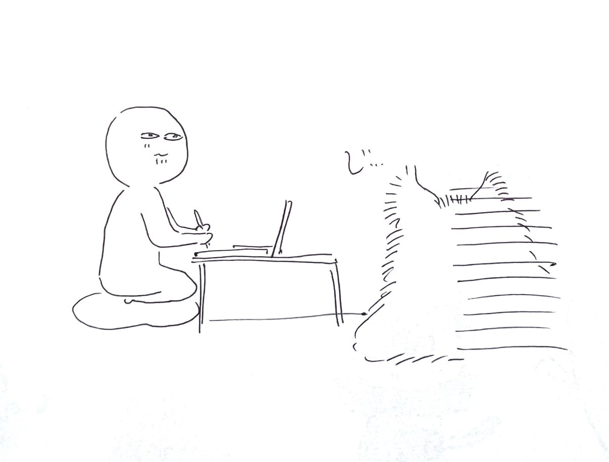 話めちゃくちゃ聞いてくれそう(飼い主の仕事を見守ってくれる犬) 
