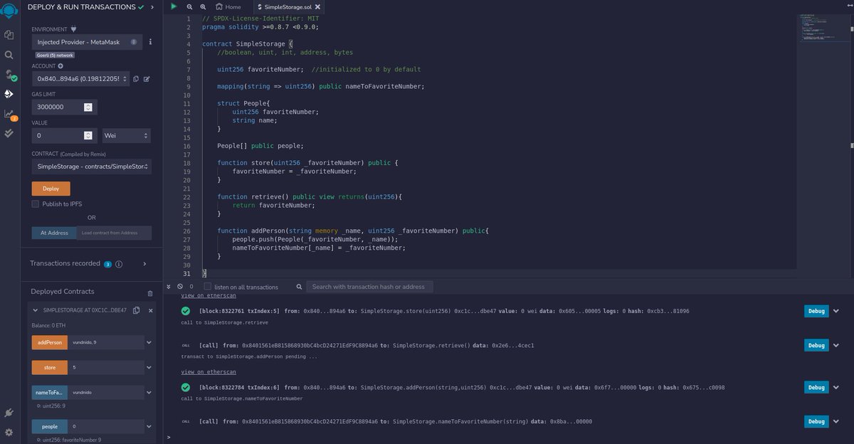 vundnido's tweet photo. Day 8 of #100daysofcode w/ @LearnWeb3DAO

1. Learned about mappings in Solidity.
2. Reviewed EIP-1559 and how gas works in Ethereum.
3. Deployed a simple smart contract to the Goerli test network. 
#100DaysofCodeLW3 https://t.co/86SZUQjSN4