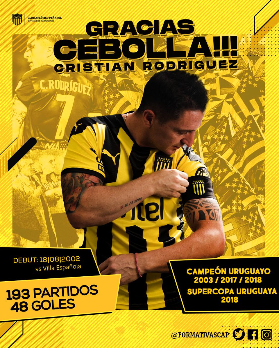 wb_artegrafico's tweet photo. #GraciasCebolla
Se retira uno de los últimos ídolos de #Peñarol, uno que nos dió muchas alegrías y también nos regaló goles con la celeste. Tuve el honor de hacer una placa homenaje para #FormativasCAP.
@Cebo_Rodriguez ⚫🟡💪 https://t.co/bi9riXIxb3
