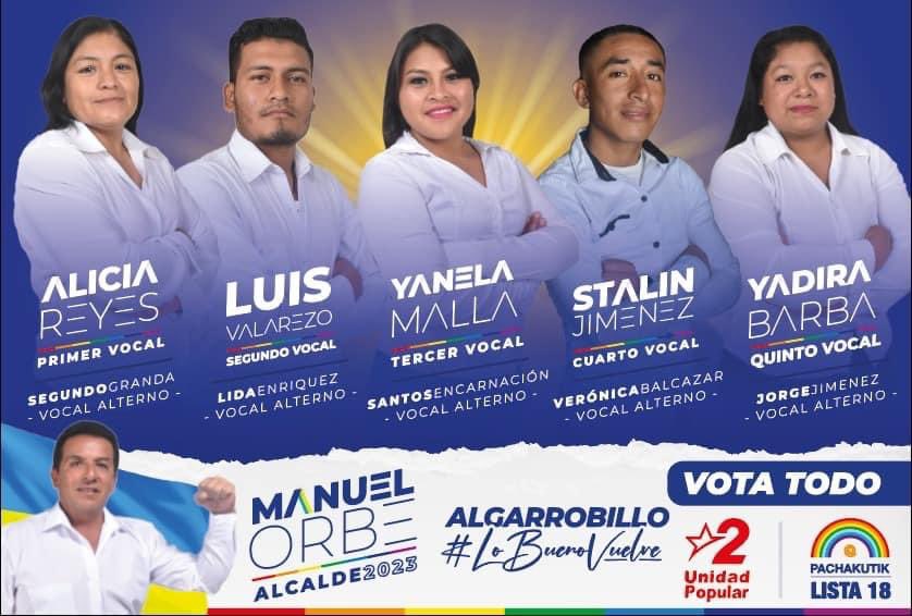 ManuelOrbeJ's tweet photo. Seguimos por la senda del triunfo. Este 20 de enero, el #CaminoAlDesarrollo va hacia #Algarrobillo Nadie nos detiene y juntos lograremos más cambio🌈
#Celica #LoBuenoVuelve
#ManuelOrbeAlcalde
#Celica2023🇺🇦 https://t.co/goCndfjCIk