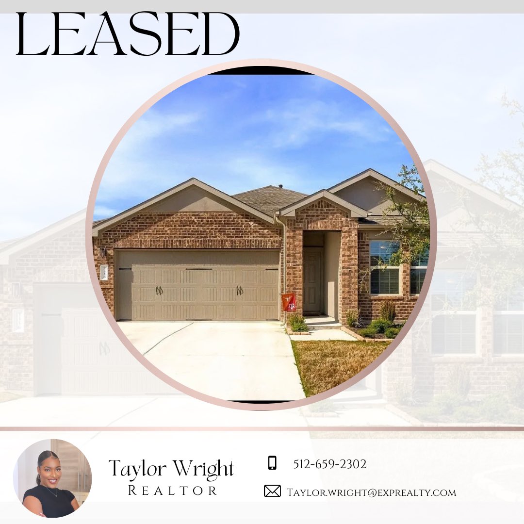 _thatsSOtaylor's tweet photo. Just Leased π‘π€
4 BD | 3 BA
1,996 SQ FT
Round Rock, TX
#tourwithtaylor #realestate #atx #realtor #austintxrealestate #roundrock #austin #sellingaustin #texasrealestate https://t.co/b0r5V1JTJl