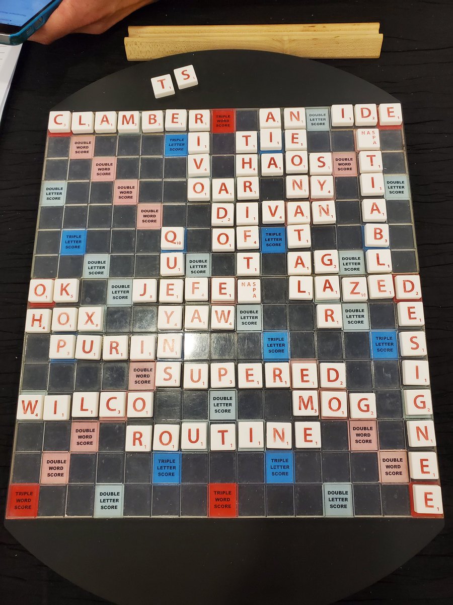 CCC19: L 366-566. Very tough game here as he gets thrifts early on. My neonatal, lazed puts me level but he gets dutiable, supered and routine to kill it off. My designee is nowhere near enough and just like that, my chances of cashing are over. 11-8 +131 #scrabble