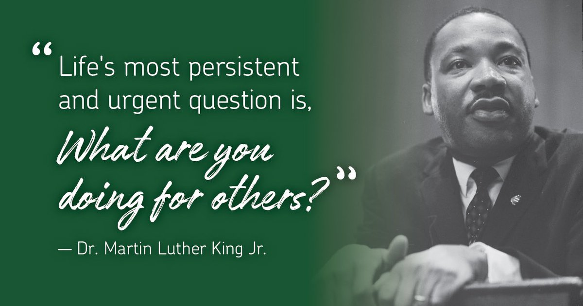 “Life’s most persistent and urgent question is, What are you doing for others?” ~ Dr. Martin Luther King, Jr.

#MartinLutherKingJrDay #DayOnNotDayOff #LoveOneAnother #ShareGoodness #BeKind #ServeOthers #ChildrenOfGod #GodLovesYou #LightTheWorld #KindnessCounts #LDSChurch