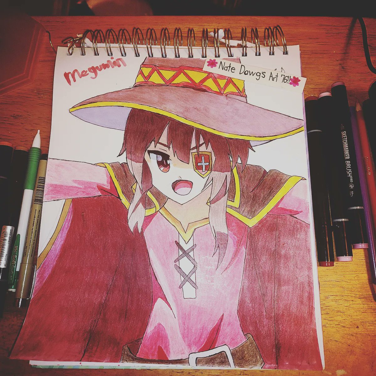 What do you guys think of my megumin from konosuba drawing. Plz let me know what you guys think I've been watching alot of tutorials on how to draw better. So I hope this is improvement. #megumin #konosuba #drawing #meguminkonosuba #ArtistOnTwitter #MyArt #artwork #cuteart