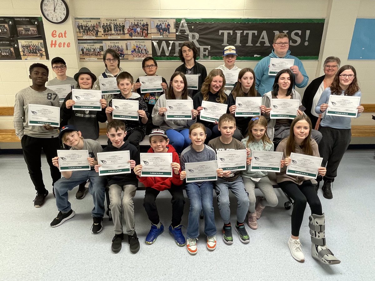 TofieldTitans's tweet photo. Caught being a Titan students nominated for consistently showing Respect.  We are proud of each student. @battleriver31 https://t.co/qViTEN7CJv