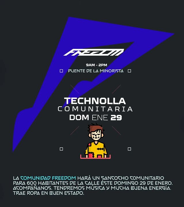 MedellinStyle's tweet photo. Se busca voluntarios fotógrafos artistas que quieran cubrir y reportar este evento el primer mini rave para personas en situación de calle . En marco al Freedom pueden llevar comida fresca y ropa en buen estado 💥💥💥 #TECHNOESPARATODXS https://t.co/oFAbF0jn7L