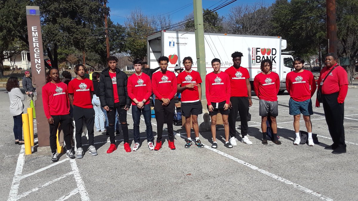San Antonio College bball players doing some community service with the Food Bank..thank you guys!