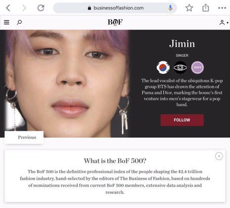 ub1ungu's tweet photo. @__pawyoongi "has drawn attention of Puma and Dior"

Ini jelas2 Dior sendiri yg masukin jimin ke BoF500 dari 2019
Dior nungguin jimin selama itu wlee wlee https://t.co/cQoC9wqd75