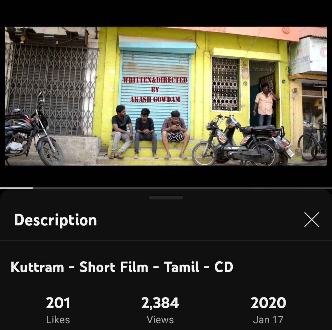 Filmygowdam's tweet photo. It has been 3 years since the release of my #shortfilm "Kuttram"🙃❤️
Hope this year will be good to have one.
If you haven't seen this before please watch it and share your feedback with me. - https://t.co/QDN3NBGNkX
#Kuttram #Tamilshortfilm https://t.co/X8ea7Lj7pv