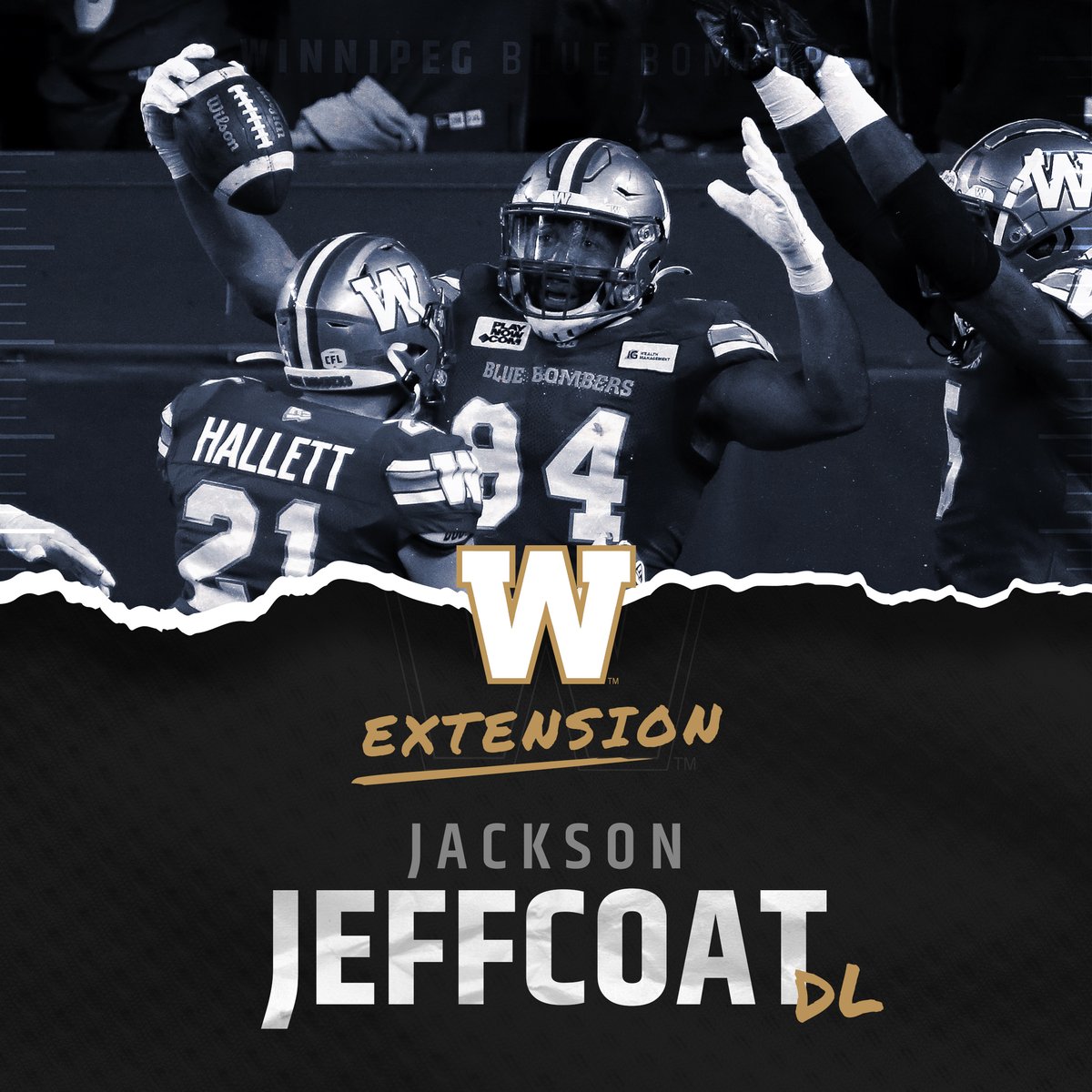 Another piece returns for the <a href="/Wpg_BlueBombers/">Winnipeg Blue Bombers</a> ♟️

Jeffcoat inks a one-year extension: bit.ly/3iK4soU

#CFL