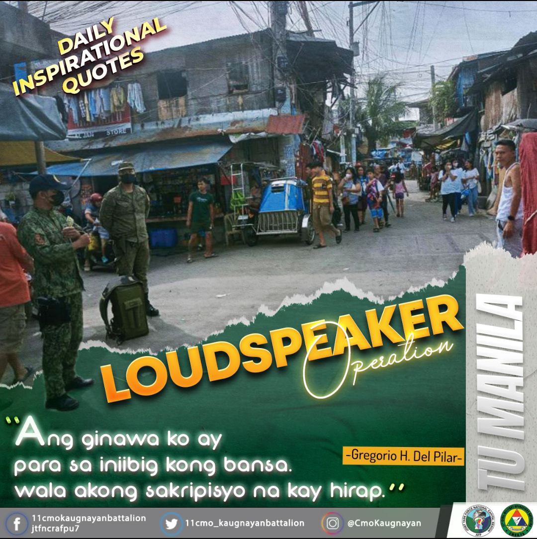 CmoKaugnayan's tweet photo. "Ang ginawa ko ay para sa iniibig kong bansa, wala akong sakripisyo na kay hirap." -Gregorio H. Del Pilar

Follow us on:
Instagram: https://t.co/rYm0grQHuP
Facebook: https://t.co/qo0je6B8Iq

#KaugnayanParaSaKapayapaan 
#ParaSaBayan
#AFPyoucanTRUST https://t.co/pKSLQzZSb4
