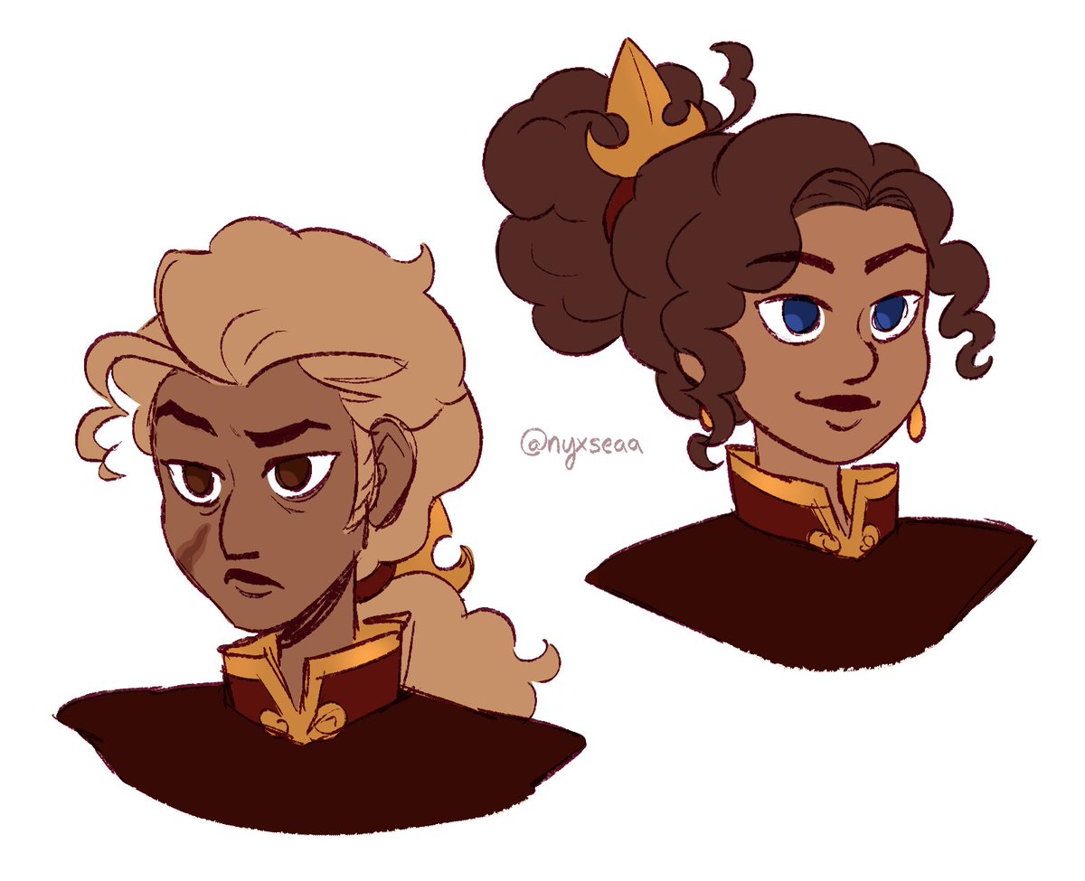 pomegranate_nyx's tweet photo. Prince Hunter and Princess Vesta of the Fire Nation, and their mother Queen Zephyrine 🧡

This is for Isa's ATLA au! If you have any questions ask @isa_notte https://t.co/ttbKWjdC8J