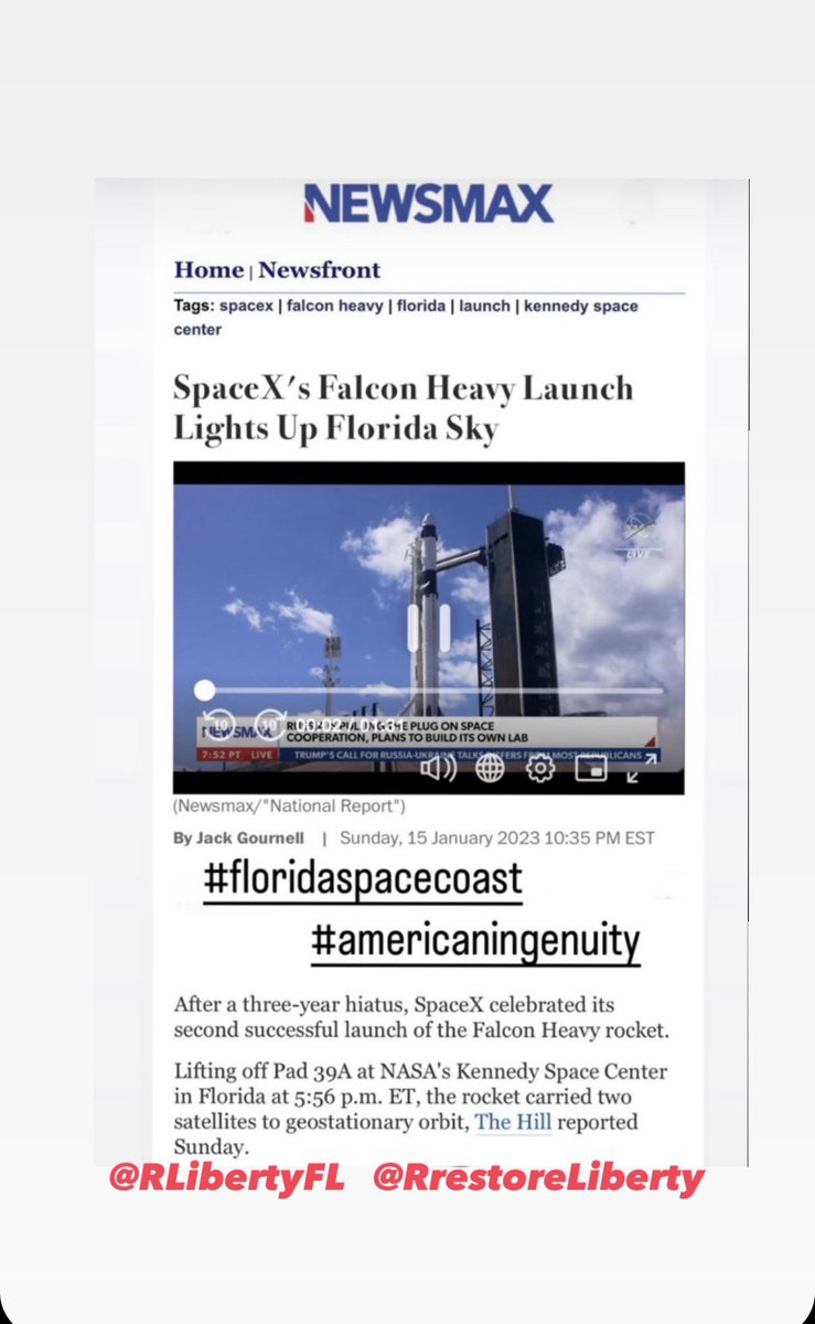 RLibertyFL's tweet image. #FinalFrontier #FloridaSpaceCoast #AmericanIngenuity #SpaceX #Space #Falcon9 #FalconHeavy #SpaceForce #USSF #USSpaceForce @SpaceX @SpaceForceDoD @flaspacecoast @PortCanaveral @RepThadAltman @debbie_mayfield @BrevardCo_FL @BrevardEOC @DestinationBrev @brevardparks #BrevardCounty