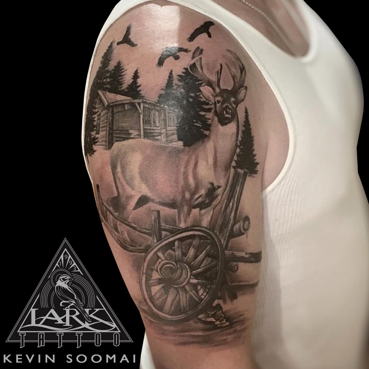 #Tattoo by #LarkTattoo artist Kevin Soomai.
See more of Kevin’s work: larktattoo.com/kevinsoomai 
#Tattoos #DeerTattoo #HuntingTattoo  #OutdoorsTattoo #Wildlife #WildlifeTattoo  #DuckTattoo #DuckHuntingTattoo #HuntingSeasonTattoo #Nature #NatureTattoo #TattooArtist #Tattoist