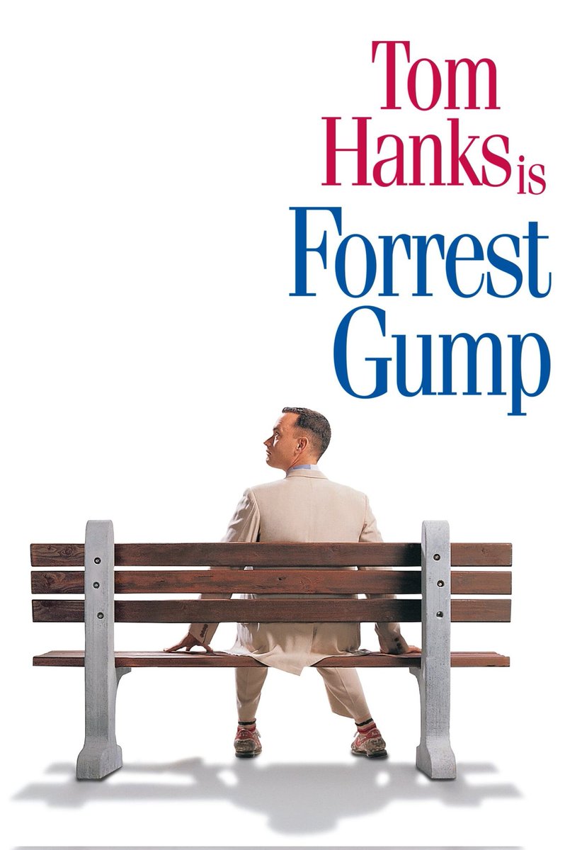 🎫 Forrest Gump 
📅 1994 
📽 Robert Zemeckis 
#️⃣ #TomHanks #RobinWright #GarySinise #SallyField #MykeltiWilliamson #HaleyJoelOsment #HannaRHall #ForrestGump #NowWatching #FilmTwitter #MoviePosters