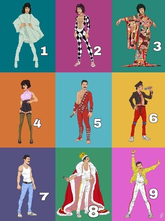 Which is your favorite Freddie outfit? Mine are numbers 2 and 6 😆🥰