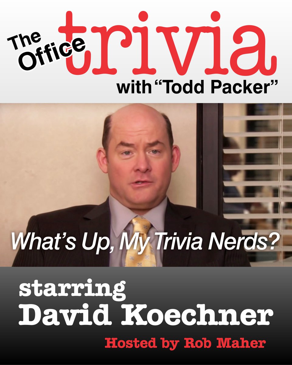 Bringing The Office Trivia Show with Todd Packer <a href="/davidkoechner/">David Koechner</a> to <a href="/magoobys/">Magooby's Joke House</a> Feb 2. magoobysjokehouse.com/shows/198682