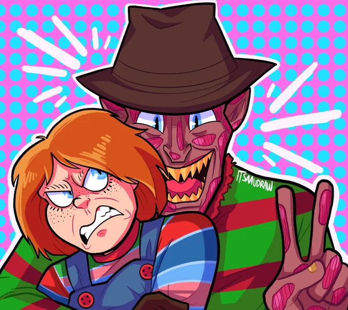 chucky and freddy best pals! friends `till the end! 
