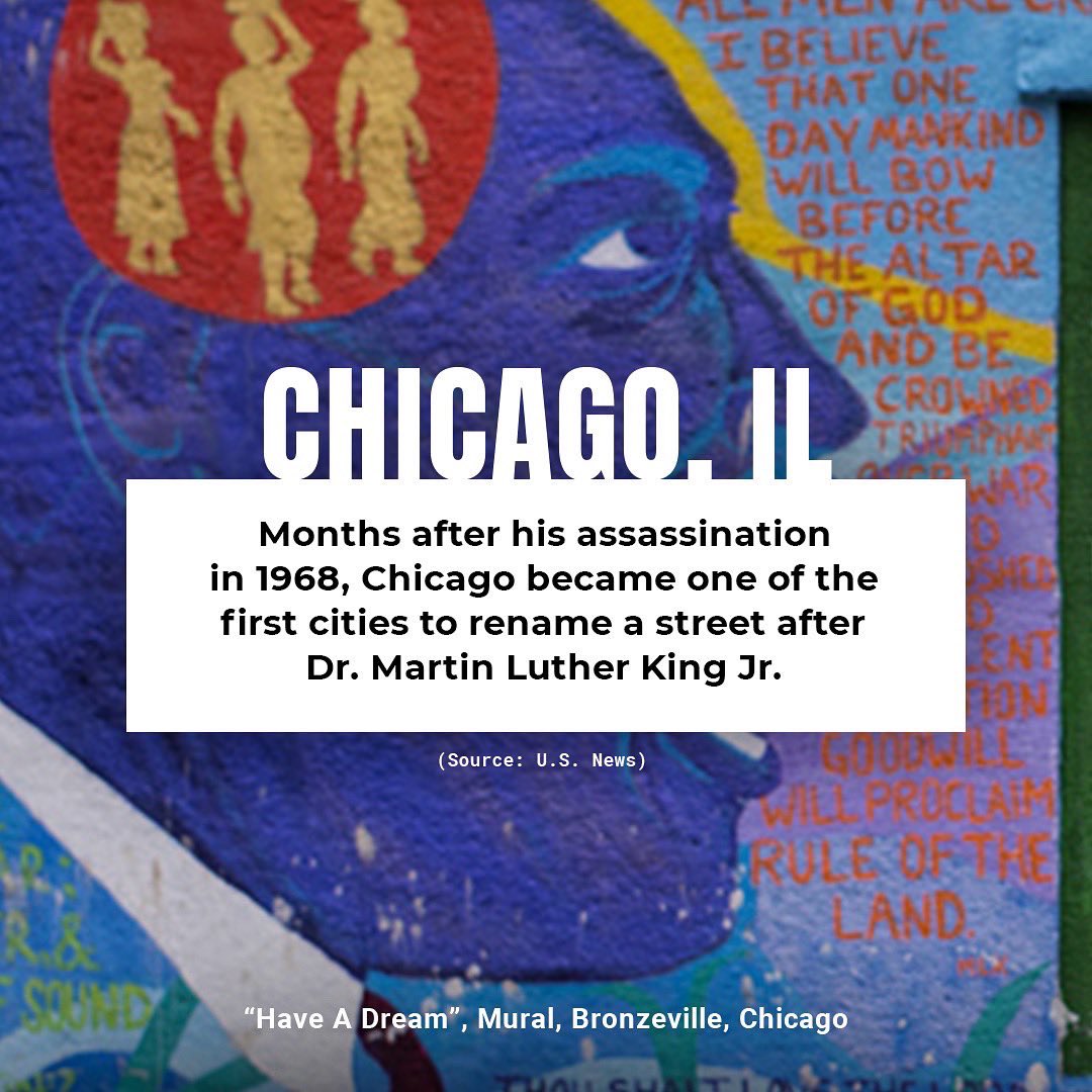 weareten35's tweet photo. Dr. Martin Luther King Jr.'s legacy spans far and wide, with approx. 955 U.S. streets named in his honor. 41 states, the District of Columbia, and Puerto Rico have at least one street bearing his name. Here’s a look at the history of some of the streets honoring MLK Jr. #MLKDay https://t.co/CuTil0sFZq