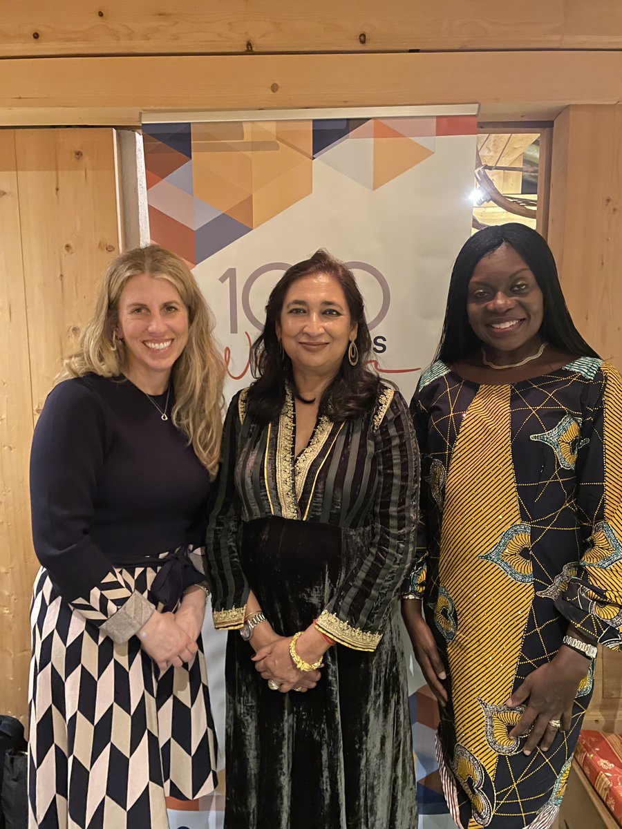 So much to celebrate in this room full of women committed to insisting on more diverse leadership. I'm energized after spending time with <a href="/DrEmuwa/">Dr Anino Emuwa | Advancing Women’s Leadership🌏</a>, <a href="/anita_bhatia1/">Anita Bhatia</a>, and the community of <a href="/100WomenDavos/">100 Davos Women</a> tonight.