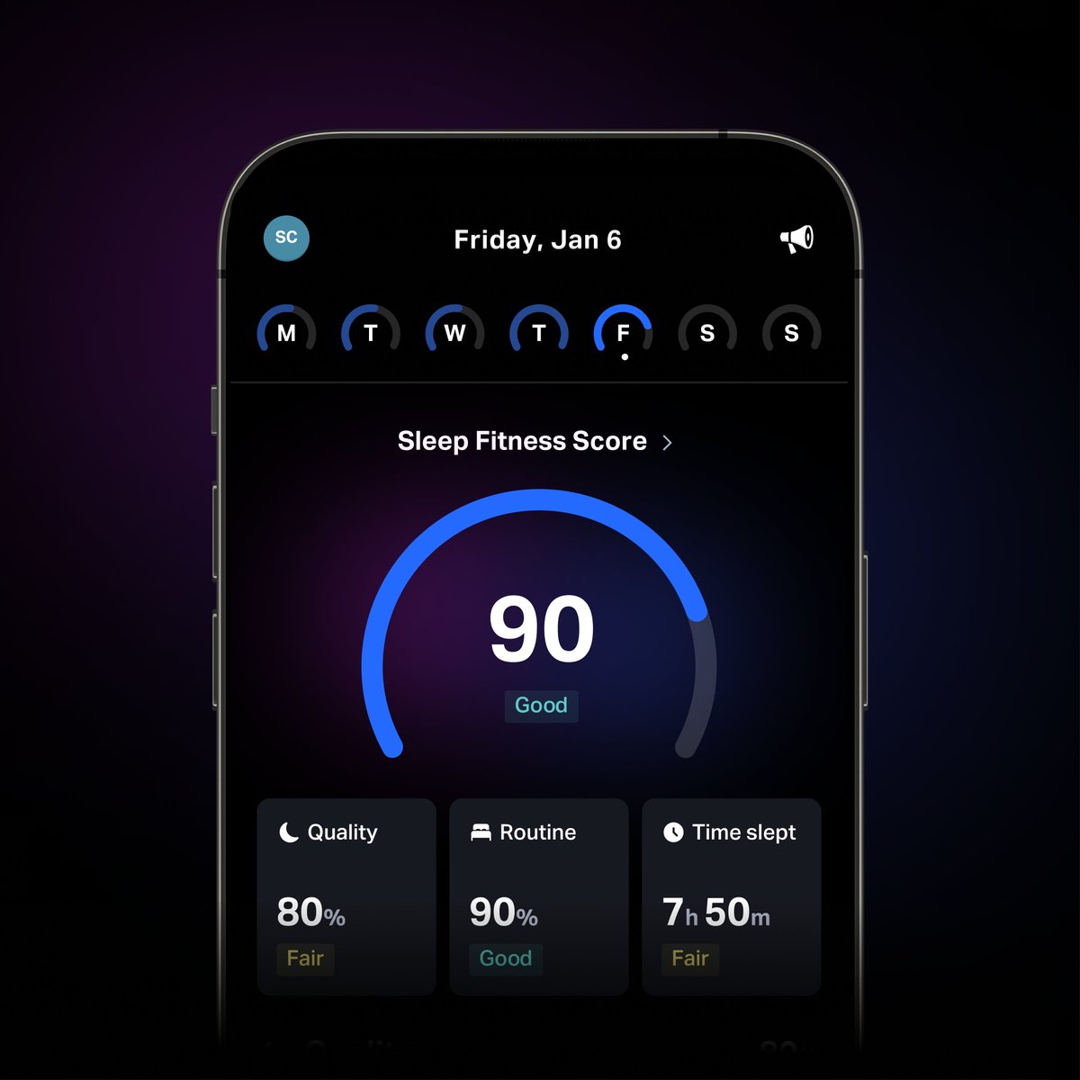 NEW IN THE APP A deeper look at your sleep and health metrics 👀 View your sleep and health data in one place based on ☑️ Sleep quality ☑️ Time slept ☑️ Routine consistency Tweet us your Sleep Fitness score tomorrow morning 😎