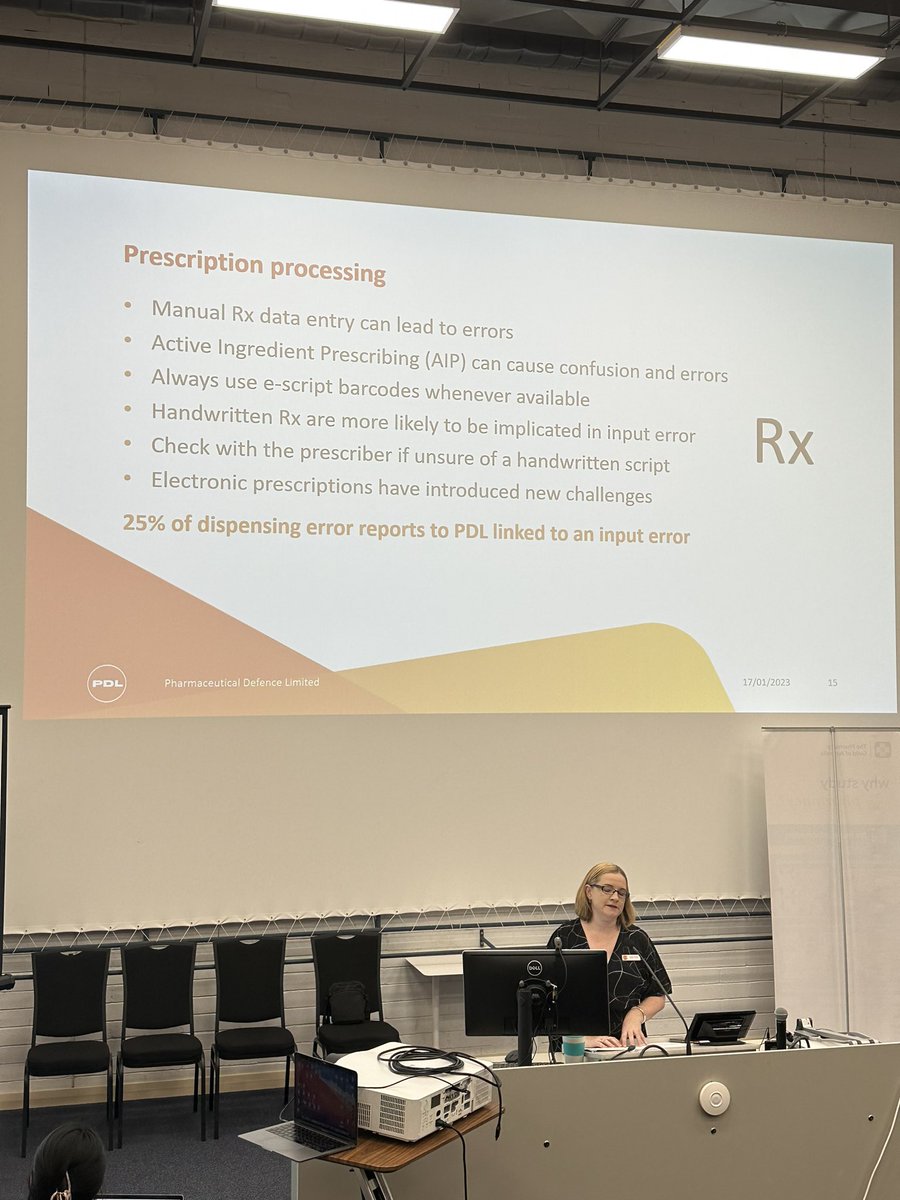 QPSA_Rx's tweet photo. Did you know that 1/4 of dispensing error reports to PDL are due to incorrectly inputting information?

Thank you to @PDL__ for teaching our early career pharmacists how to practice safely and effectively! 

#NAPSAcongress23 https://t.co/ycIKexWO7K