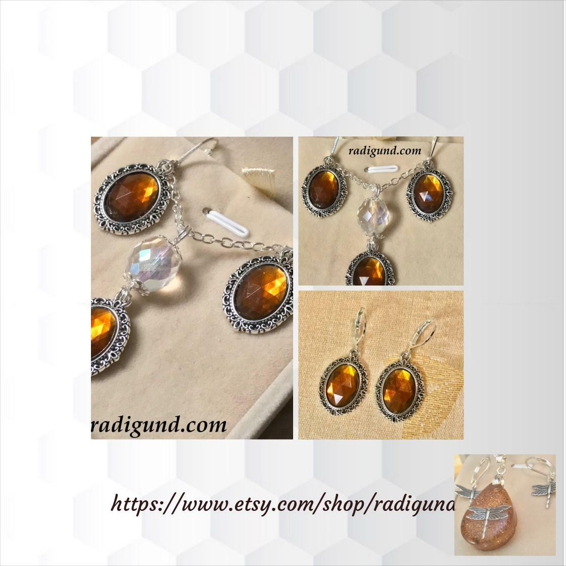 Sleek sellouts! 🤓. Order Topaz Jewelry Set - Smokey Topaz Earrings - Smokey Topaz Necklace - Antique Jewelry at $40.00 from etsy.com/listing/555532… #Amber #TopazEarrings