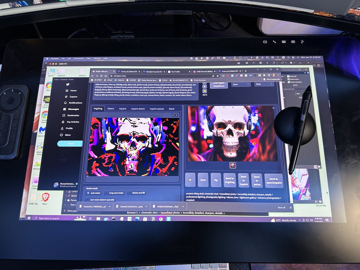 DaStreamCatcher's tweet photo. Hey #StableDiffusion, add some zazz to my painting.
Thanks.
I’ll take it from here.
#BouncingSkull https://t.co/Gr9prDgMM2