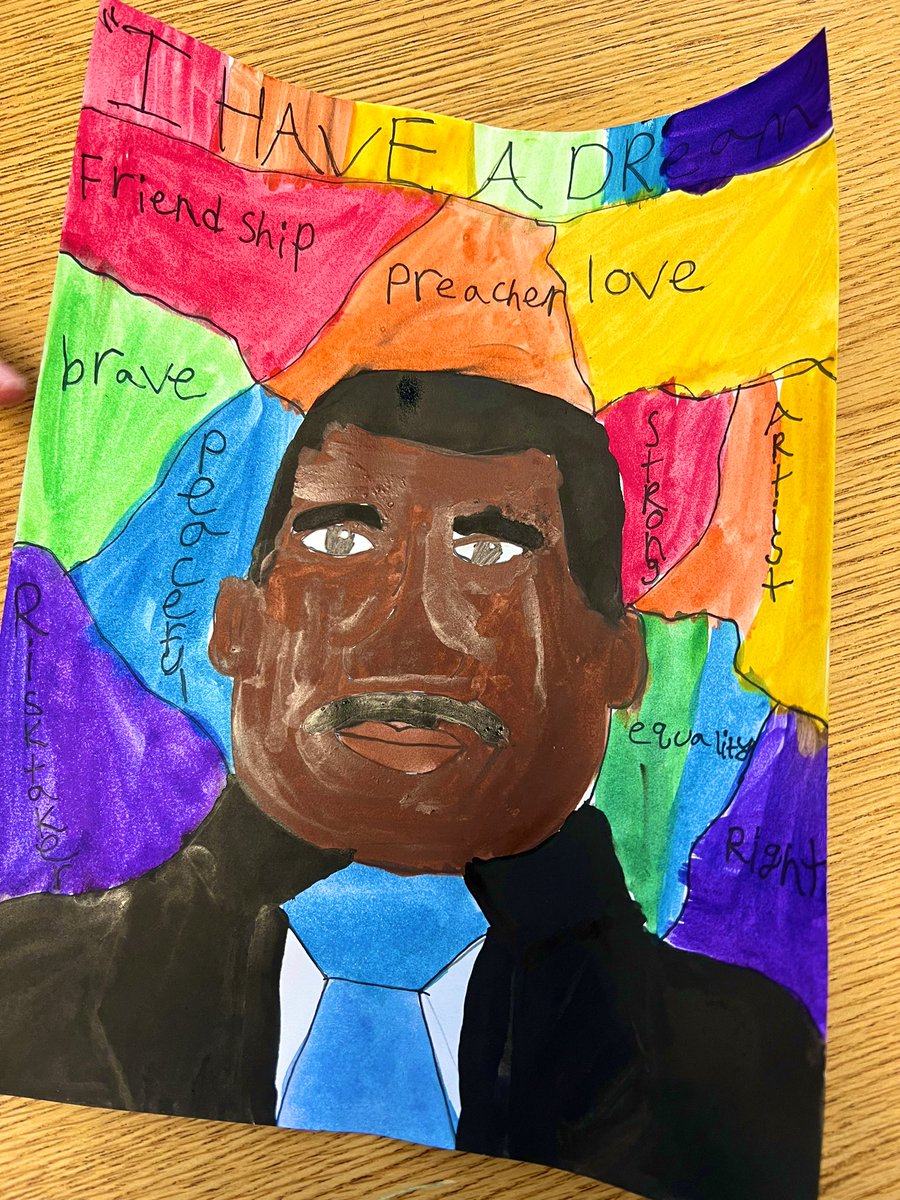 SCEMrsGregory's tweet photo. Martin Luther King, Jr portraits by 4th graders @CrysLaneMiller #SCoveEl #ssdedu @GreenwoodGirl https://t.co/4MM1H2nRj1