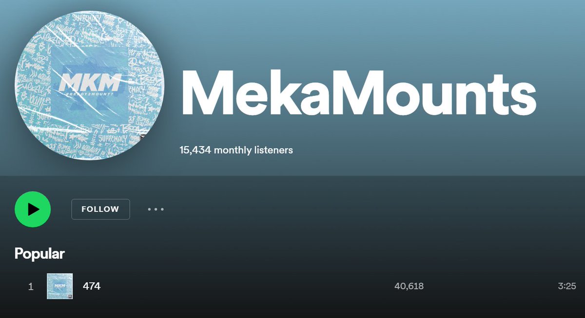 Exciting news for the MKM community ! 

Our latest track #474 has reached an impressive milestone of 40k streams 

The team is working hard to bring additional value to the project and we're committed to ensuring the long-term success. 

We won't give up! #NFT #crypto #music