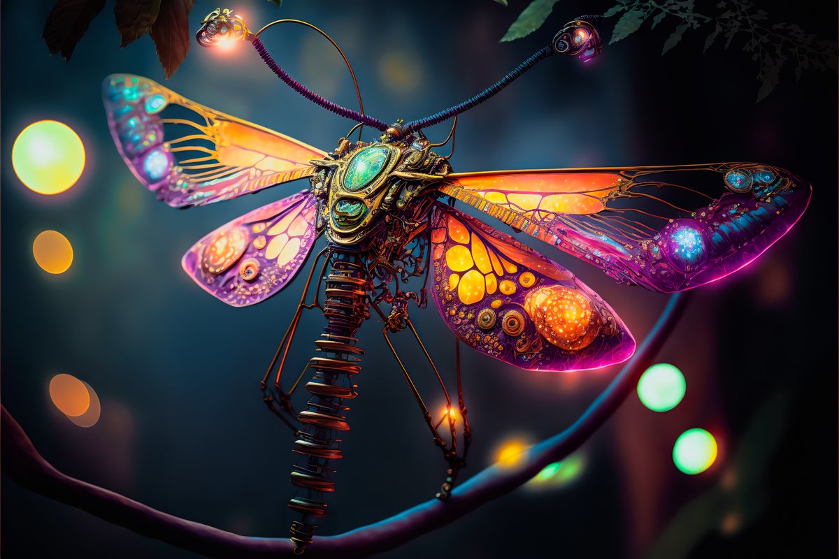 AiMachinist's tweet photo. A magical steampunk dragonfly, let's be inspired by nature

#dragonfly #wallpaper #midjourney #mechanical #cosmos #discord #ai #artificialintelligence #art #drawing #painting #render #realistic #digitalart #digital #artificial #graphic #realistic #conceptart #mechanical #animal https://t.co/27wMOWEm8K