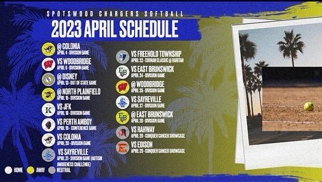 SpotsSoftball's tweet photo. Check out our 2023 schedule! #WeAreChargers #PridePassionSacrifice https://t.co/AU5XkdMJ1R