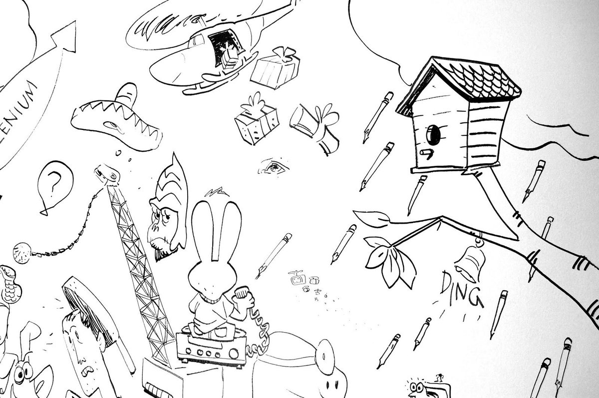 joelcableart's tweet photo. They Might Be Giants wall by @brandondayton and @damiandayton - can you name all the song references? #tmbg @tmbg https://t.co/lepWw1j90a