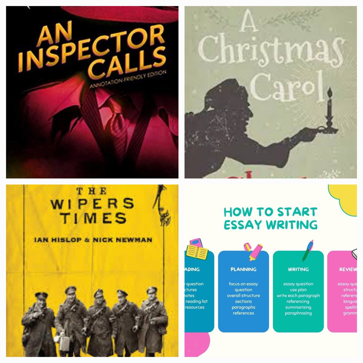 LuciLuNett's tweet image. This evening&apos;s tuition:
*Alevel AQA English Literature - &apos;The Wipers Times&apos;. 📰
*KS3 Essay Writing Skills. ✍️
*GCSE Eduqas &apos;A Christmas Carol&apos;. 👻 
*GCSE AQA &apos;An Inspector Calls&apos;. 🕵
#Keystage3 #KS3 #GCSE #gcses2023 #Alevel #English #literature #reading #teaching #edutwitter