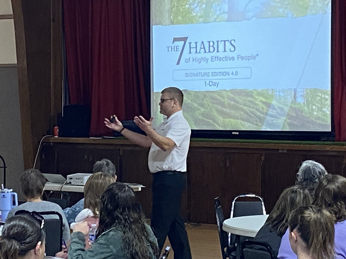"7 Habits of Highly Effective People" training with staff today. It was a great opportunity for personal and professional reflection. #LeaderinMe