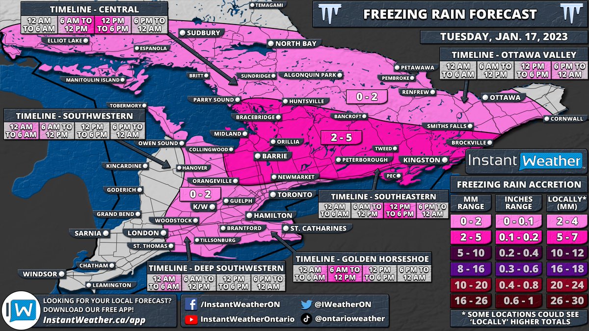 IWeatherON's tweet photo. #ONStorm #ONwx Freezing Rain Risk Threatens to Disrupt the Tuesday Morning Commute Across Southern Ontario

Forecast: https://t.co/Z38EUXb0EK https://t.co/sYueS69sVW