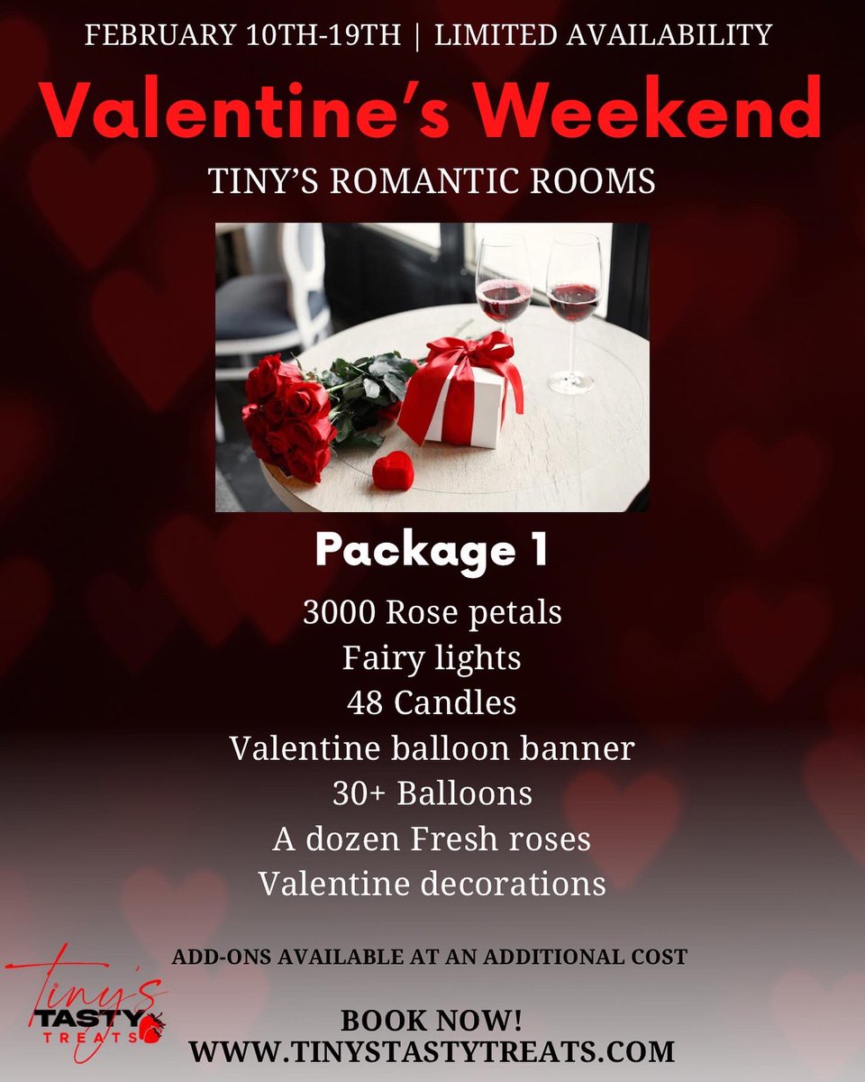 TinysTastyTreat's tweet photo. Tiny’s Romantic Rooms. Book Now for Valentines Day Weekend 😍🌹

https://t.co/elUYbJlM19 https://t.co/NrjFbl82kD
