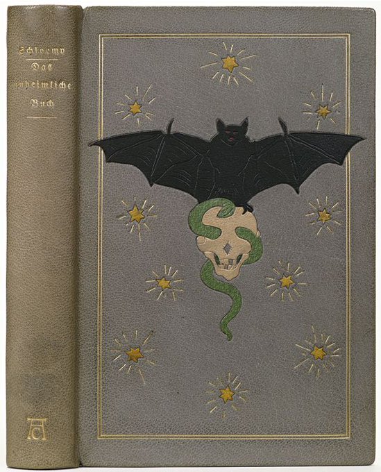 BEAUTFUL BAT BOOK COVERS H. H. Garland, The Tyranny of the Dark (New York: Harper &amp; Brothers, 1905);  Felix Schloemp, Das Unheimlich Buch or the uncanny book (Muenchen: Georg Mueller, 1914). Wonderful additions to any gothic bookshelf🦇