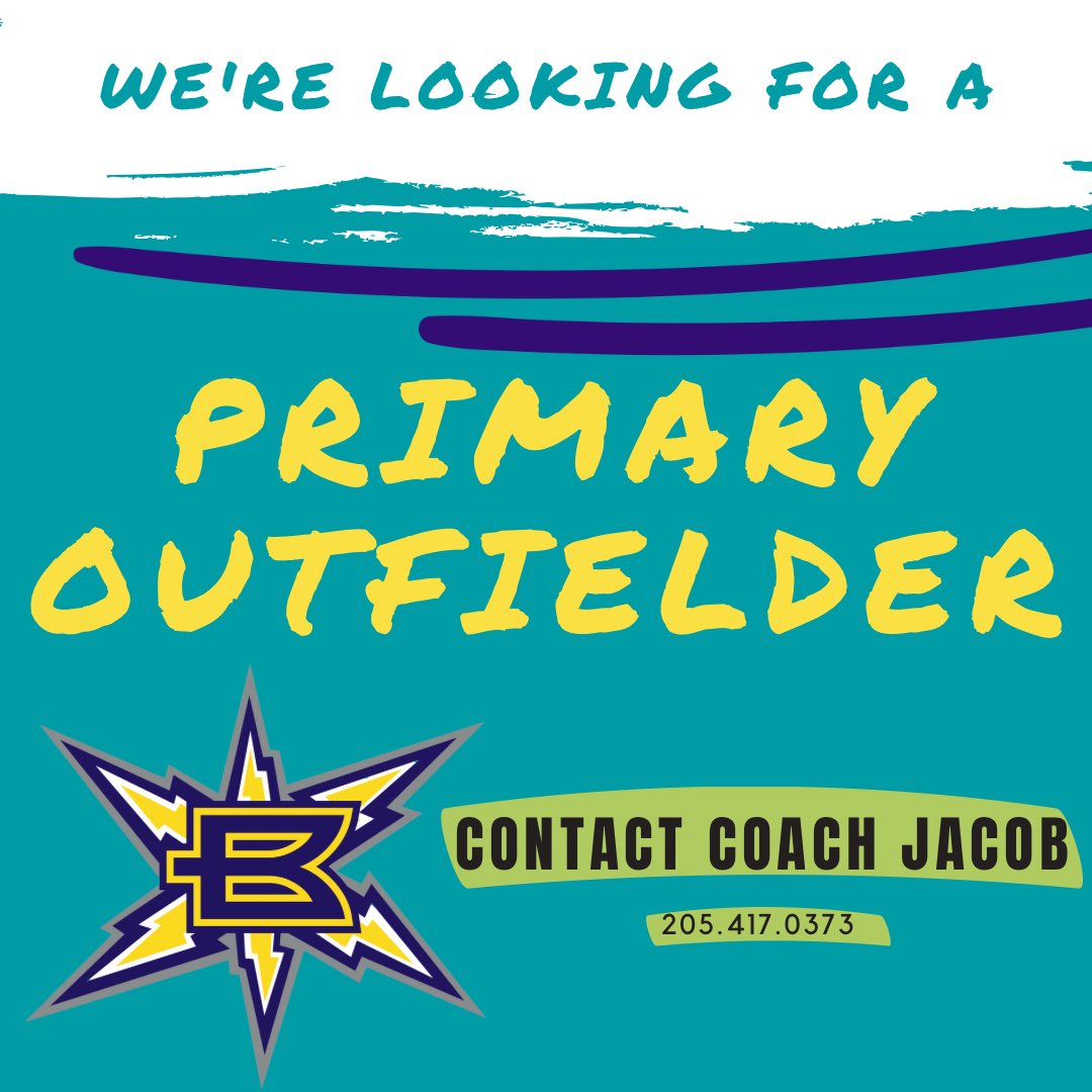 Bolts2028's tweet photo. 👀 for that A level outfielder to join our roster! Distance can be accommodated so reach out and see if it’s the right opportunity for you. https://t.co/efRZG5CaeN