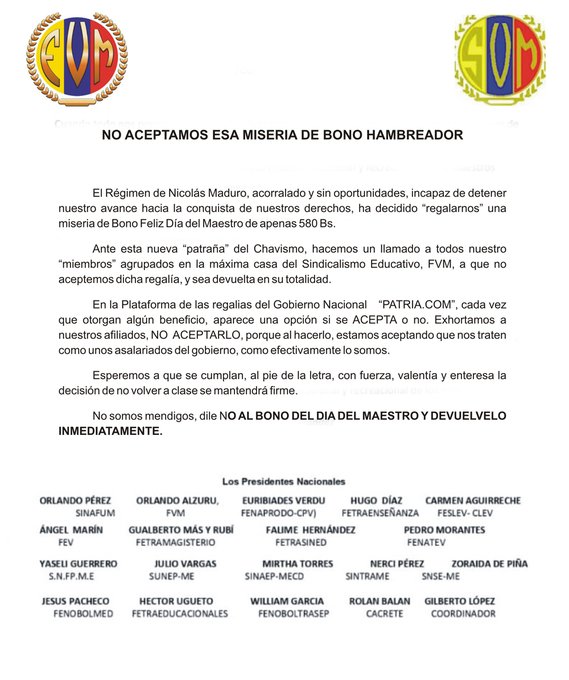 Elias_Cabeza's tweet image. Me imagino que los cientos de educadores que ingresaron hoy a la página Patria, harán la devolución de dicho "Bono Asignado". #VenezuelaTerritorioDePaz