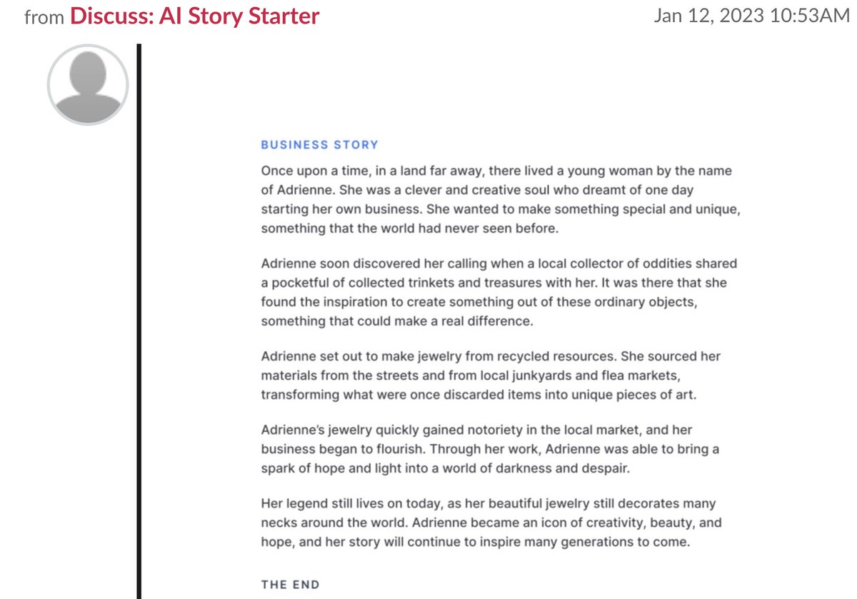 bgreenet's tweet photo. When AI generates your Entrepreneurship students' future business stories @pagemasterpro https://t.co/efaB0OVQYM
