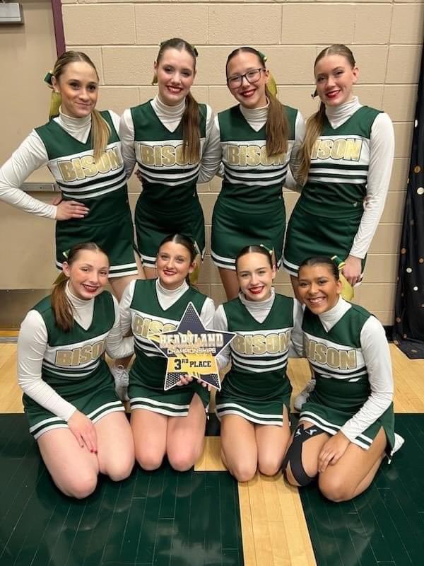 CCBisonCheer's tweet photo. We had a great time competing at the Heartland Championships Nebraska Cheer &amp; Dance Competition in C1 Non-Tumbling yesterday! 💚💛 #ccpsactivies https://t.co/gE1mNIyW7W